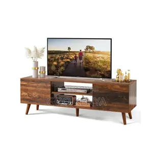 Tv Cabinet; Modern Tv Stand With Semi-Open Storage and Cabinet