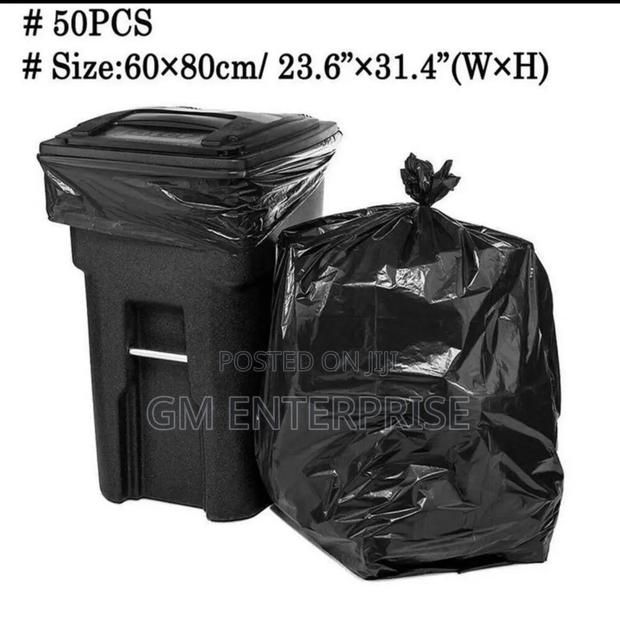 50pcs/Set Black Large Size Garbage Bags - main view