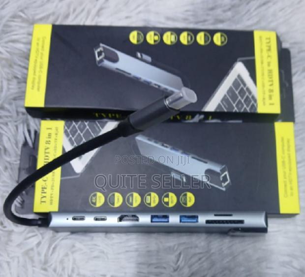 Smart Type-C Adapter 8 in 1 With Data Transmission Speed Up to 5 GBPS - main view