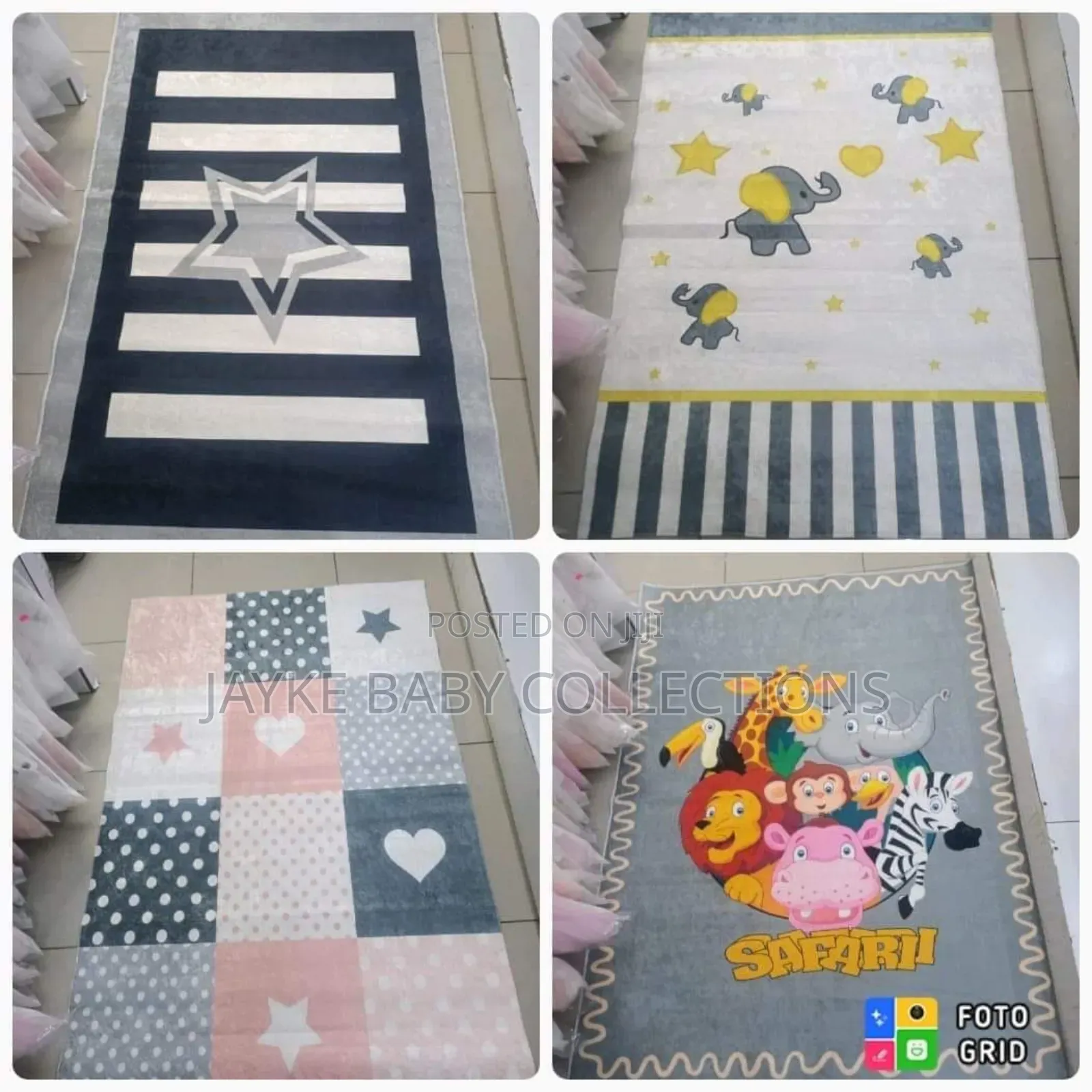 Kids Bedroom Nursery Rug 160x100cm Non-Slip