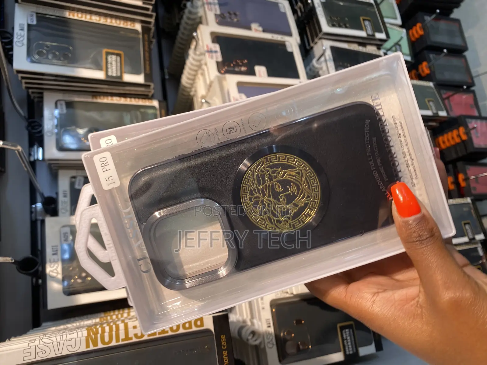 Strwefs Versace Logo for iPhone 15 Pro Back Case