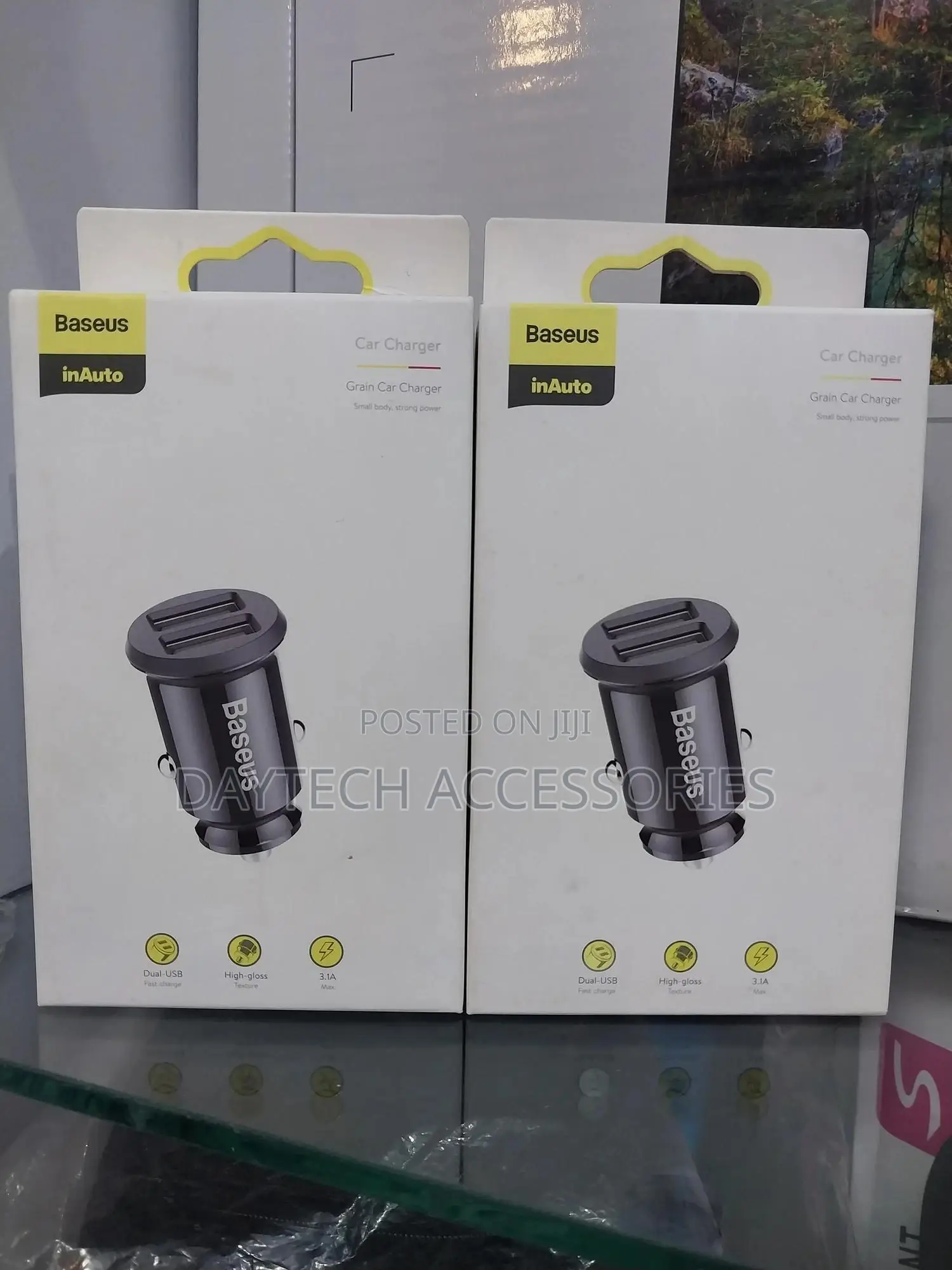Baseus Grain Car Charger 1 Mini Charger Car 2x Usb-a 3.1a - Black