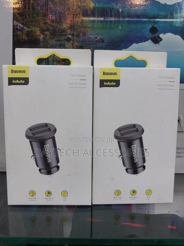 5v 3.1.A Mini Baseus Grain Car Charger (Dual Usb)