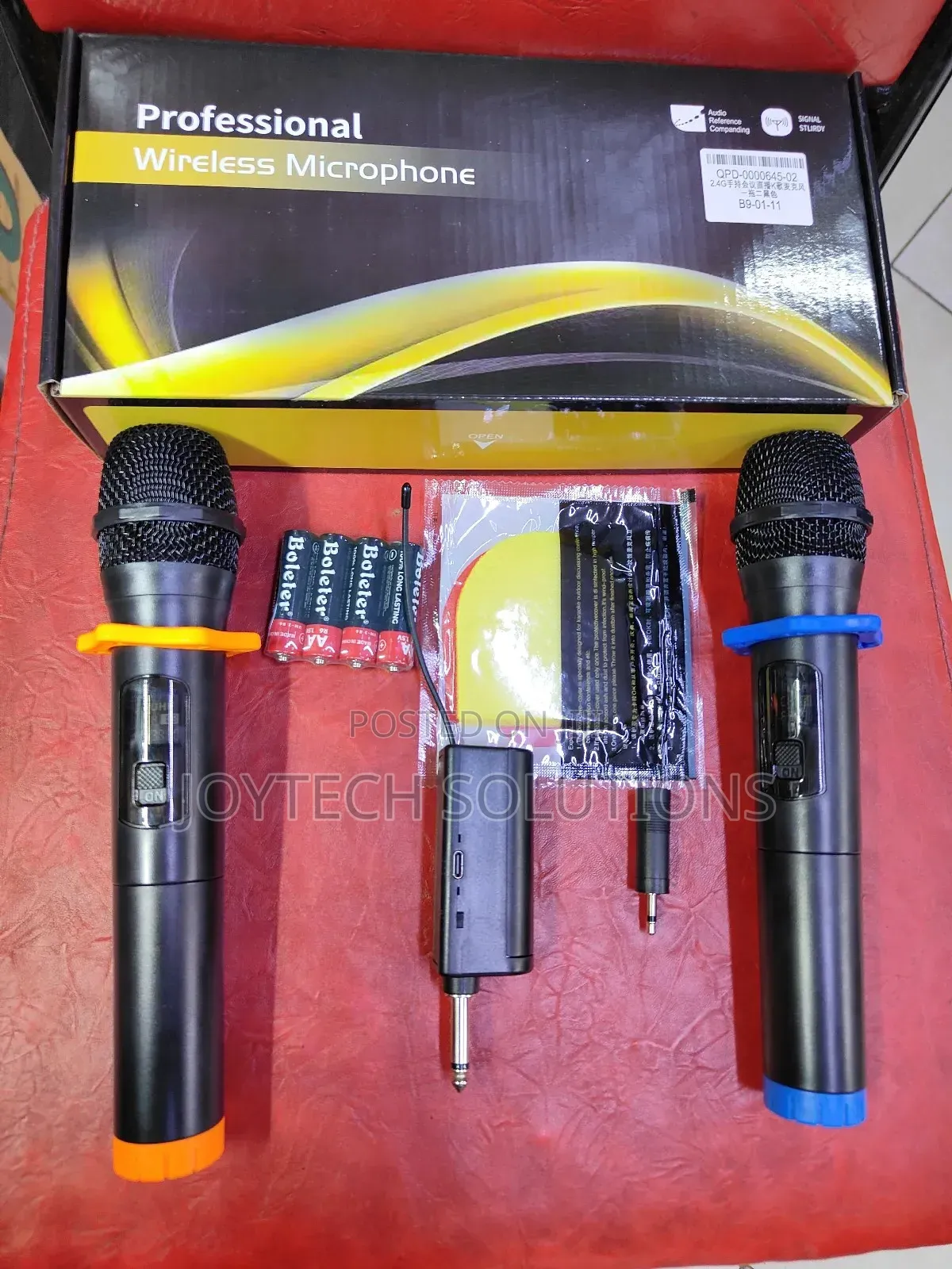Wireless Microphones, Dual Handheld Dynamic Rechargeable Receiver |