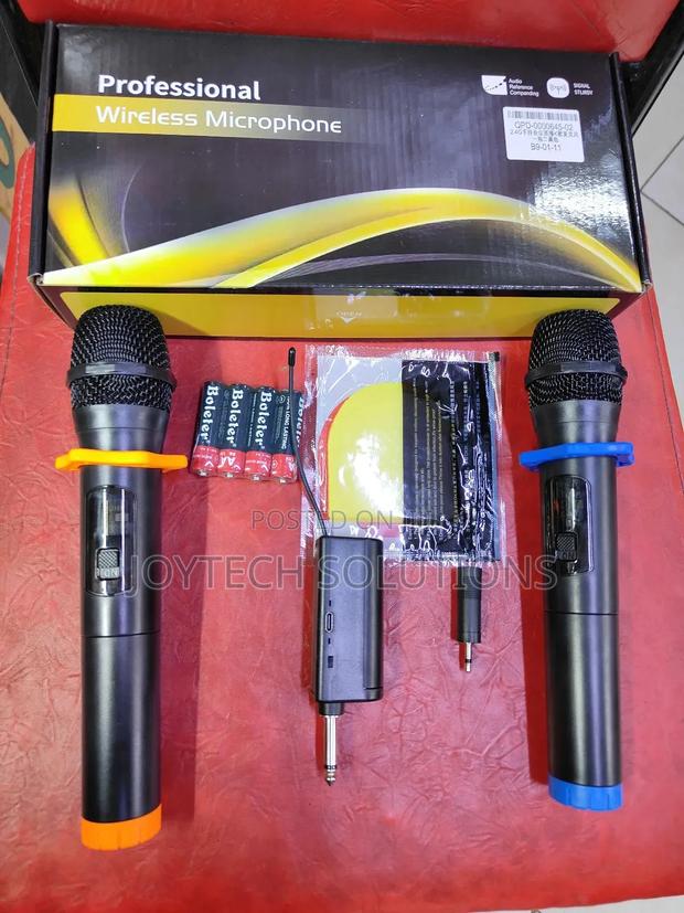 Wireless Microphones, Dual Handheld Dynamic Rechargeable Receiver |