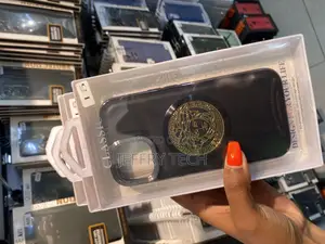 Heuisus Versace Logo for iPhone 15 Designer Back Case