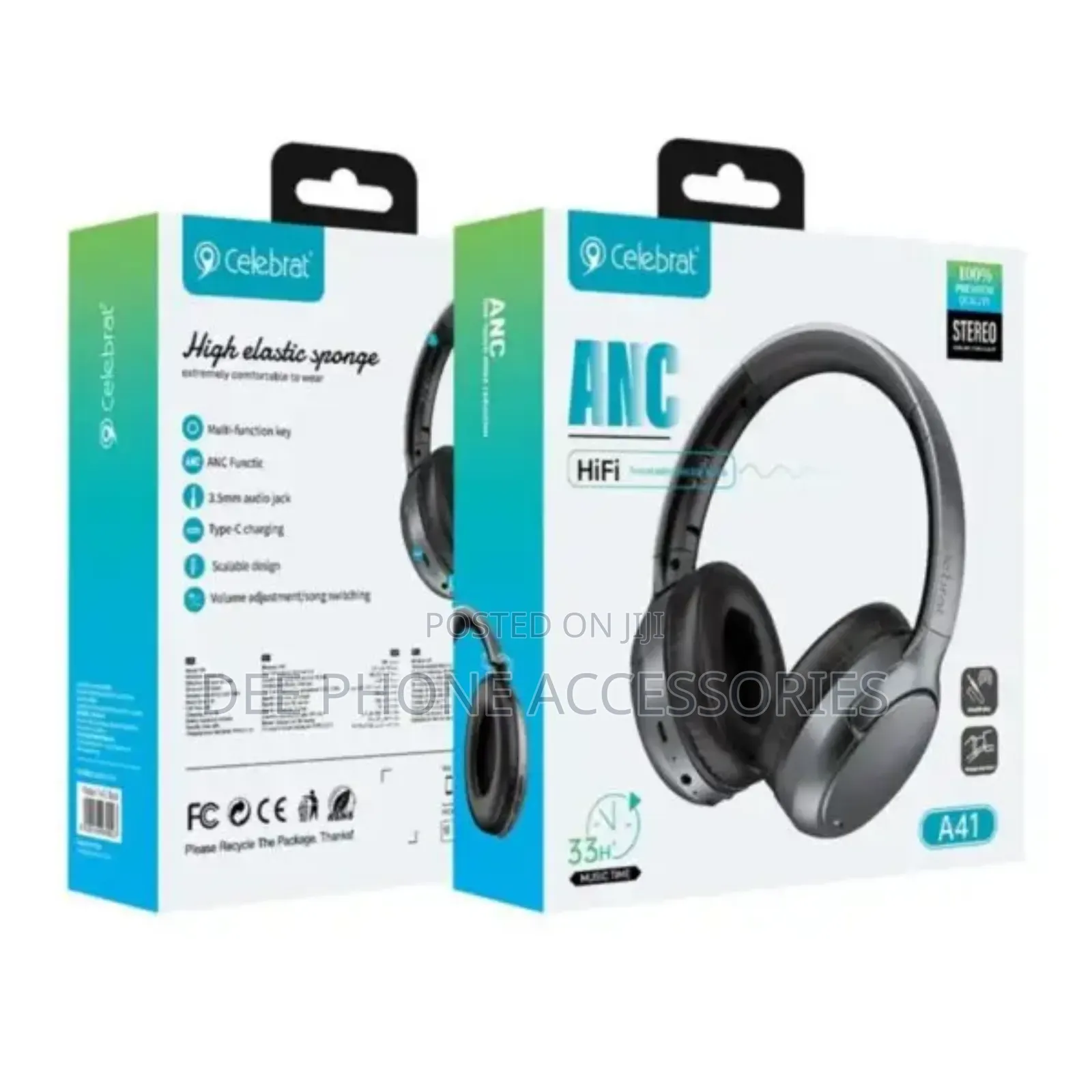Celebrat A41 Noise Cancelling Bluetooth Headphones