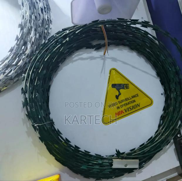 Weather Resistant Green Razor Wire – Durable Security Barrier - main view