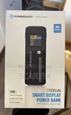 Powerology Smart Display 27000mah 140w Laptop Power Bank