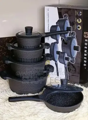 Colour Black 10pcs Edenburg Cookwares. New