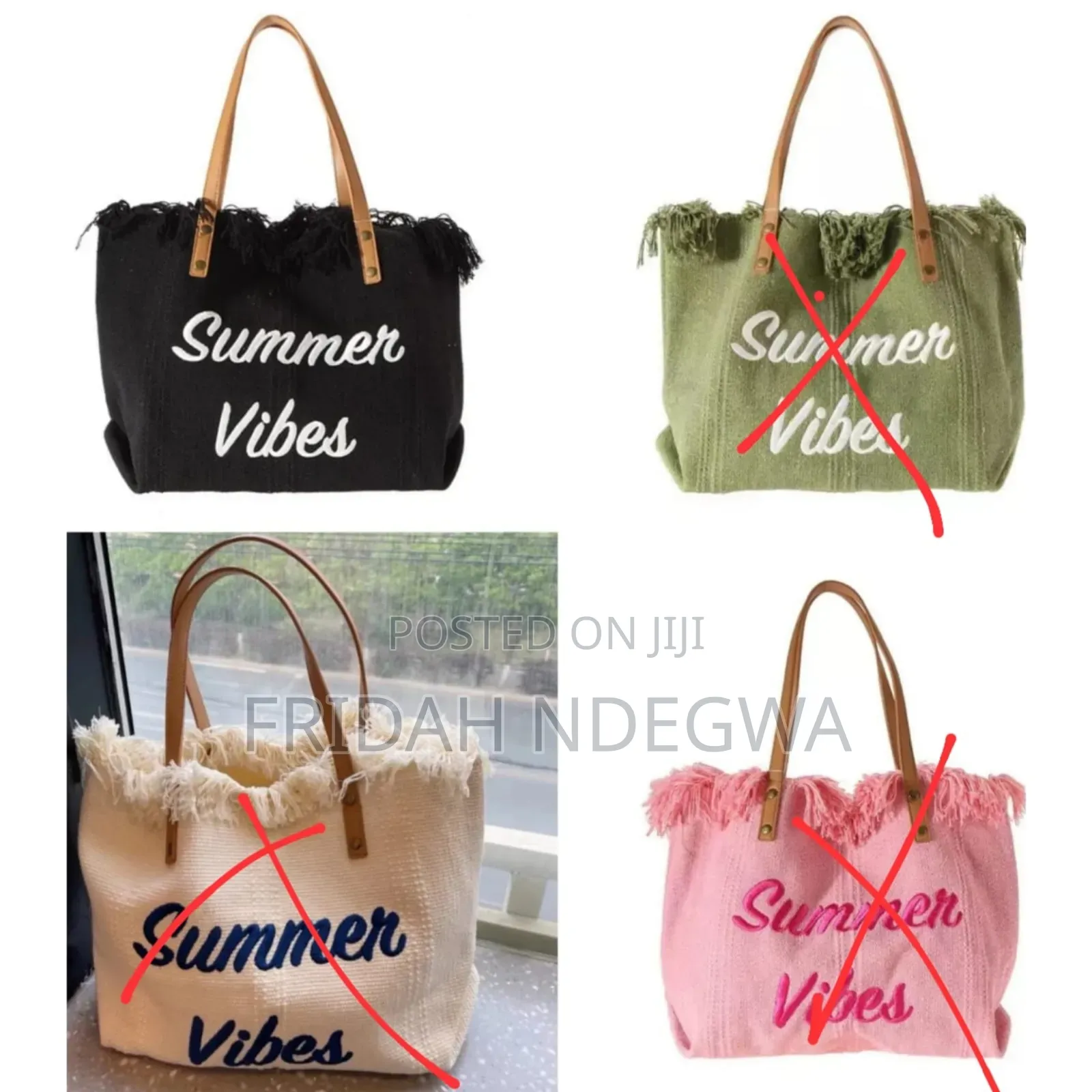 Summer Vibes' Large Capacity Women Beach/ Market Bag