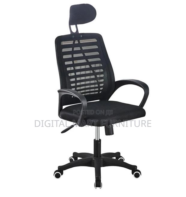 Office Chair: Armrest Black Durable Office Chair