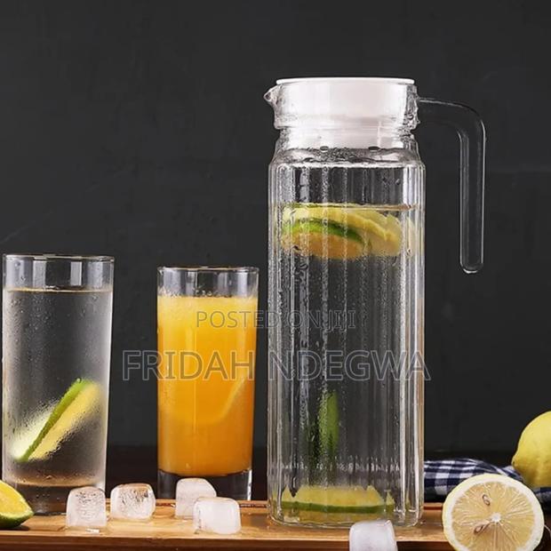 1ltr Glass Jug Plus 6pcs Highball Glasses - main view