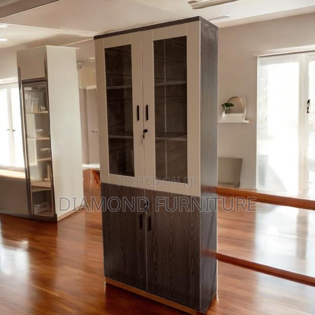 Office Furniture; (2-Door) Bookshelf With Lockable Storage Cabinet
