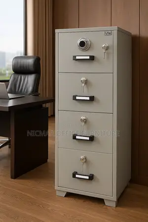 Office Cabinet: Fireproof 4-Drawer Steel Filling Cabinet With Safe