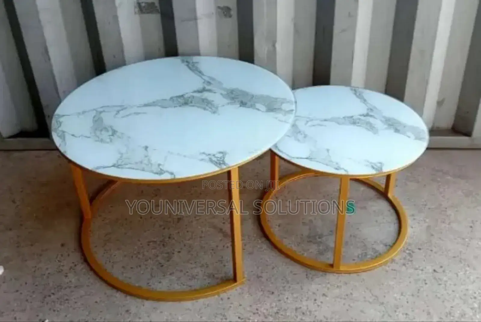Coffee Table Marble Nesting Glass Effect