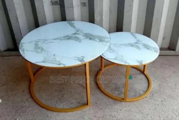 Coffee Table Marble Nesting Glass Effect