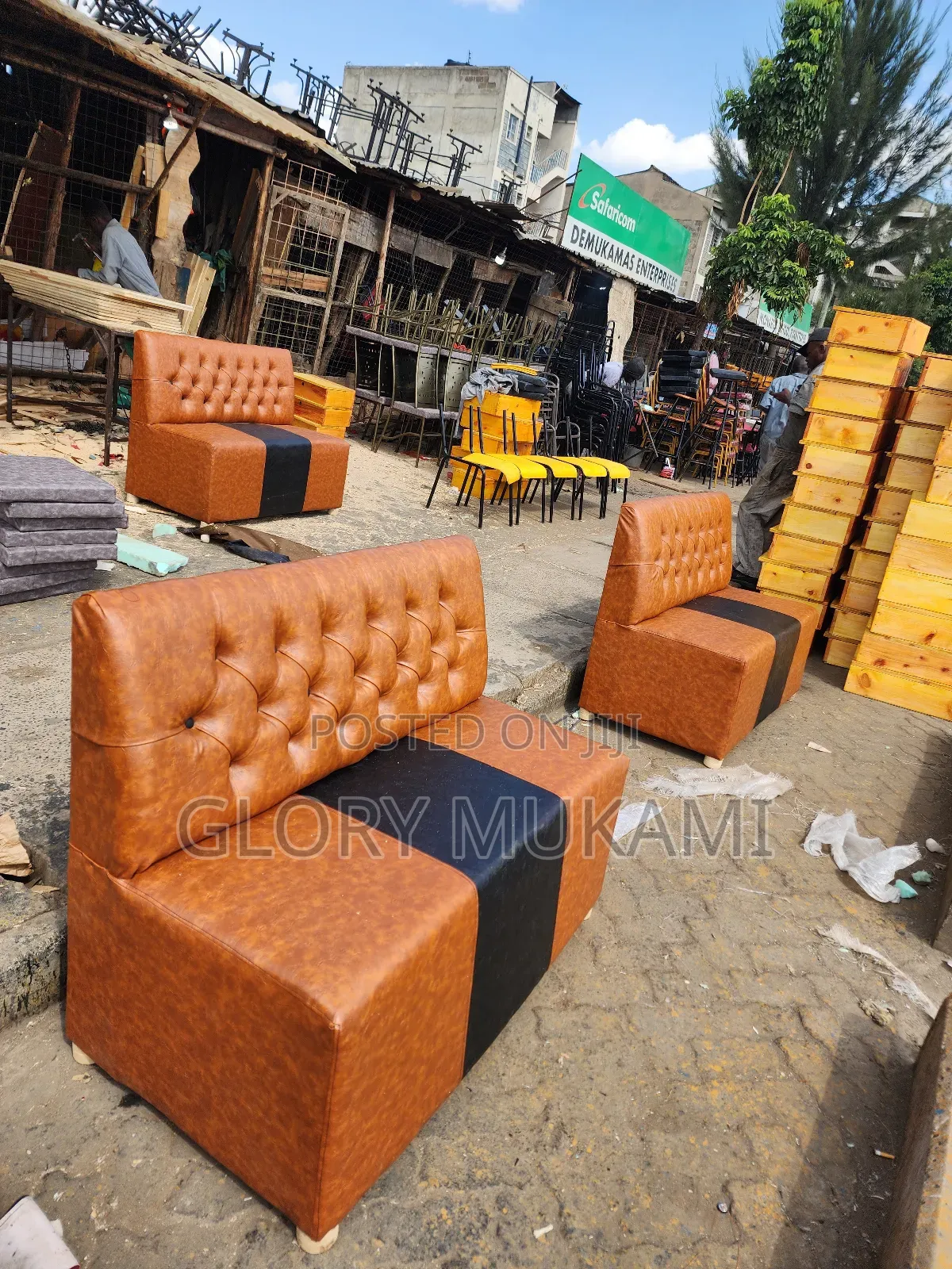 Brown Black Restaurant And Bar Couches