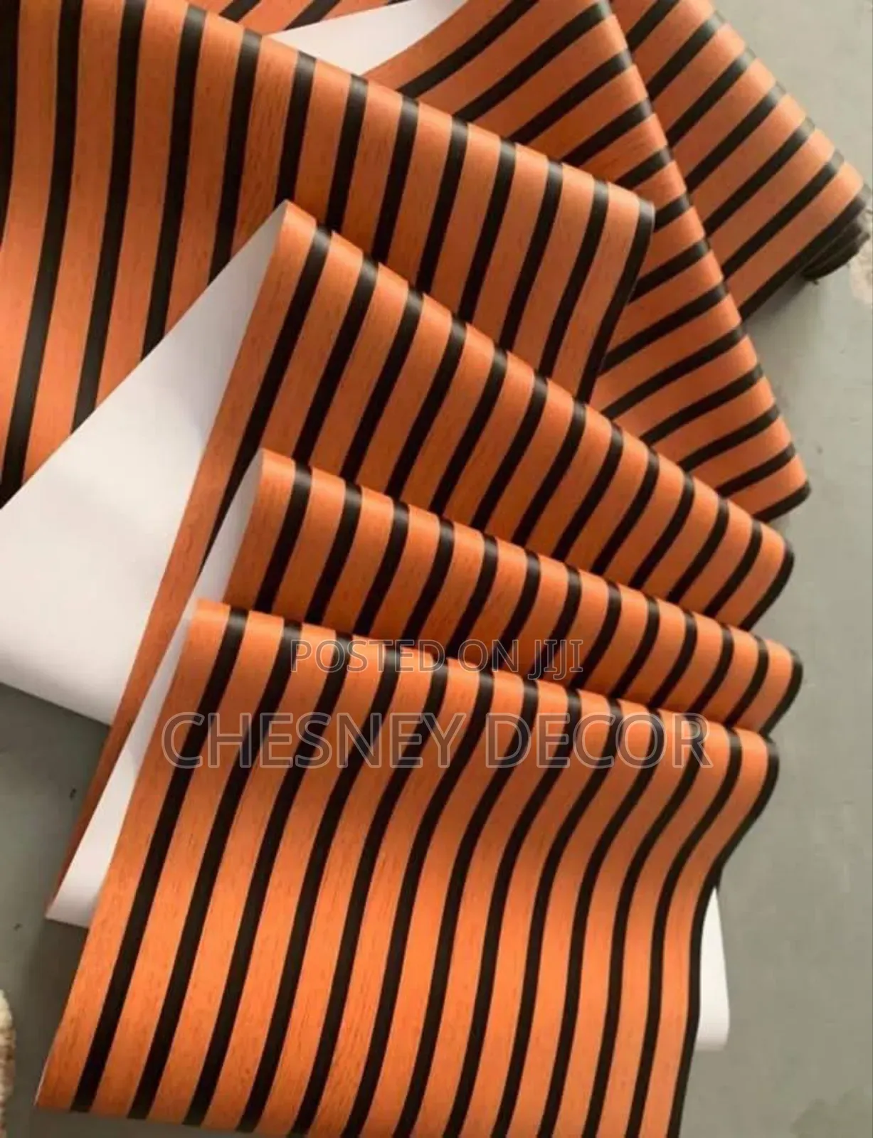 Brown. Fluted Wallpapers