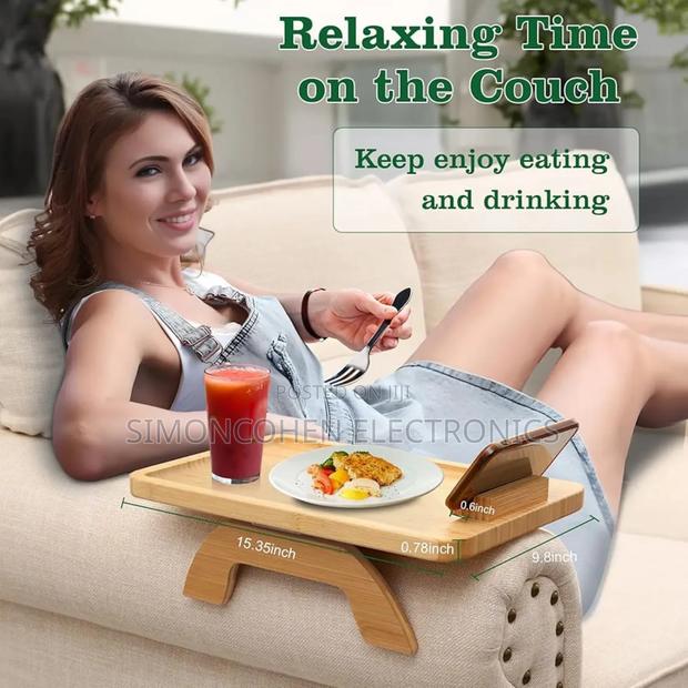 Foldable Wooden Sofa Armrest Tray Clip - thumbnail 2