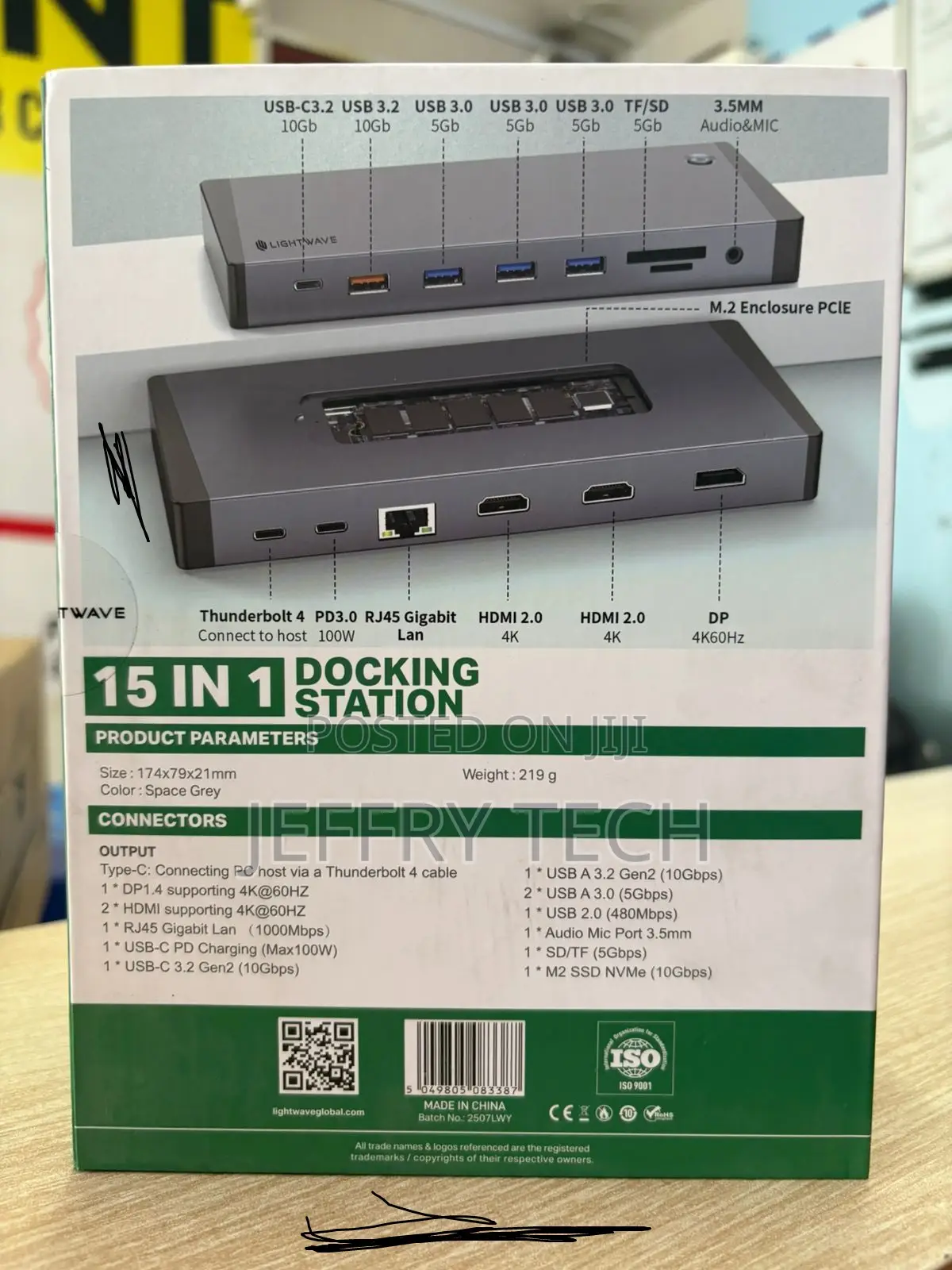 Usb C 15 in 1 Type C M.2 Ssd, Dp, Hdmi, 100w Pd3.0, Gigabit Rj4