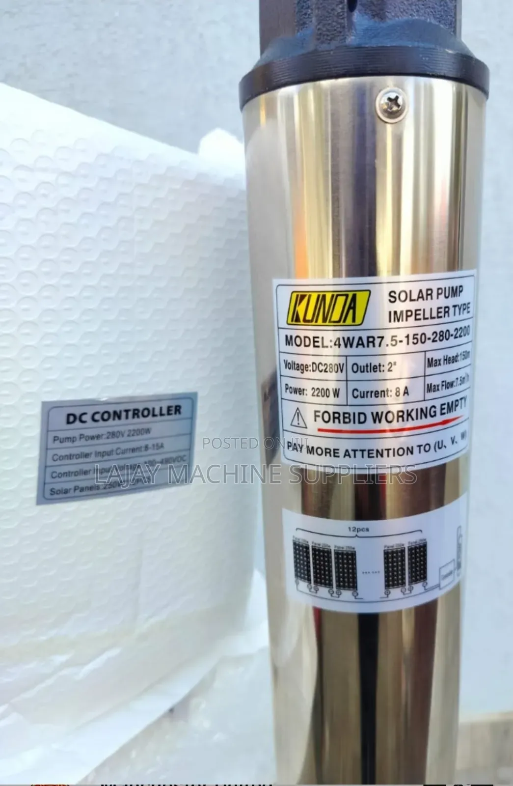 Kunda 2200w High Lift 150m Submersible Direct Solar Pump