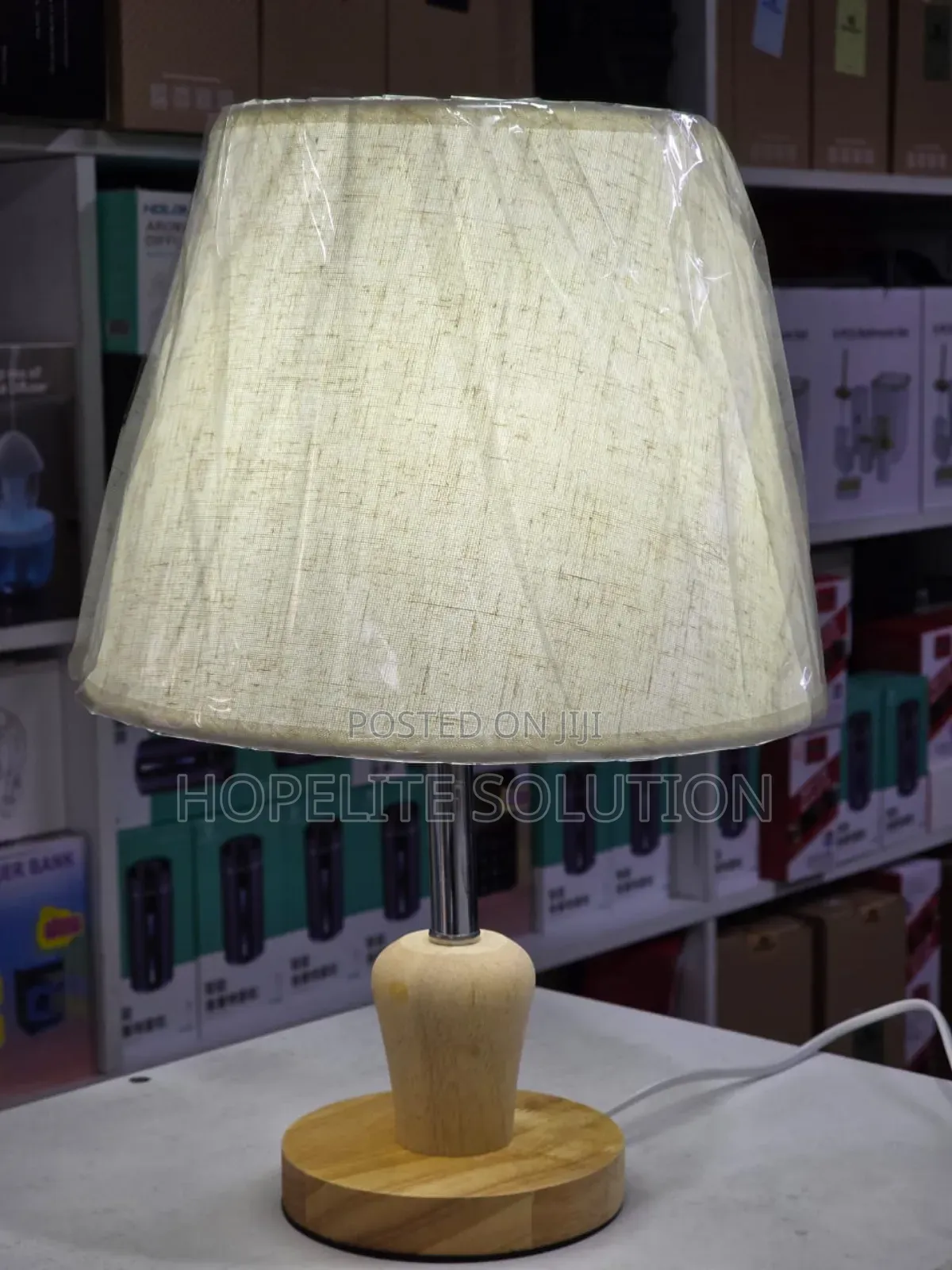 Wood Fabric Table Lamp