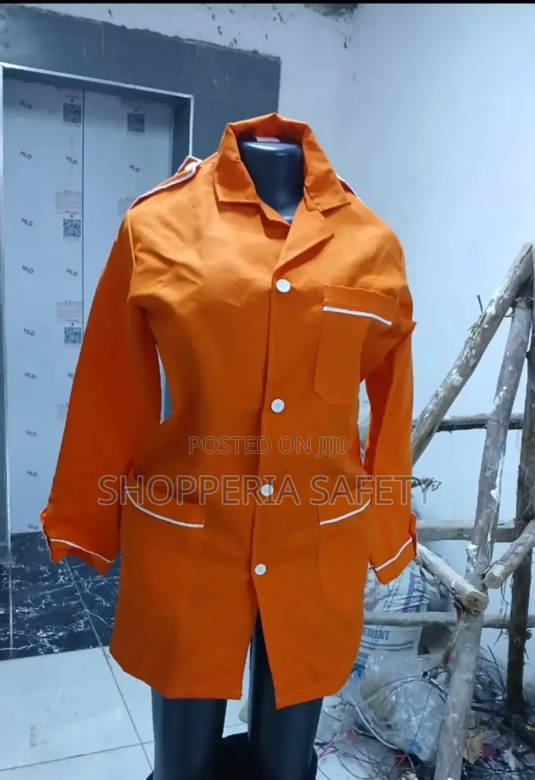 Orange Dystcoat With Pilots And White Piping