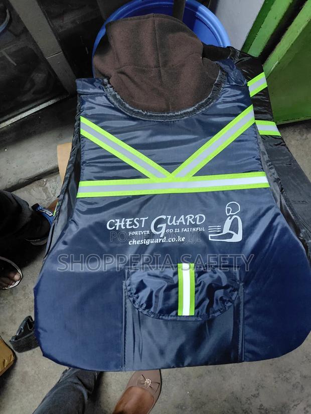 Navy Blue Chest Guard With A Neck Scarf Attached - thumbnail 2