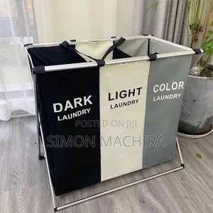 3 Compartment Foldable Laundry Basket