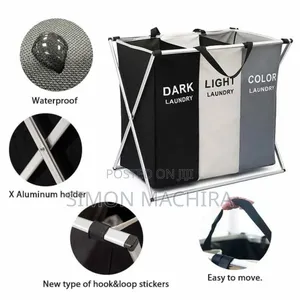 3 Compartment Foldable Laundry Basket