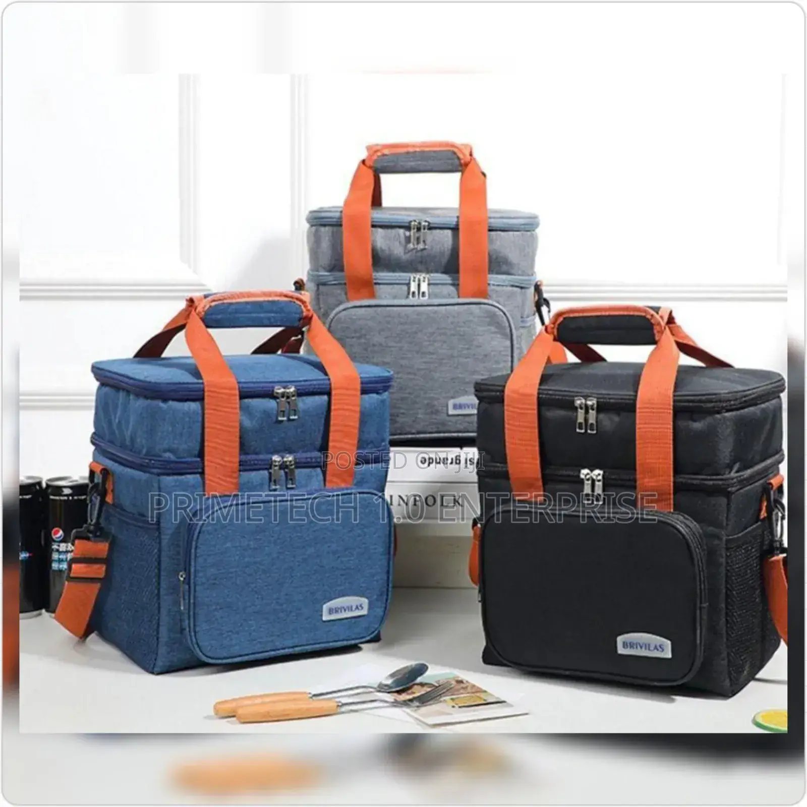 Tactical Lunch Bag-Blue, Grey, Black Colours