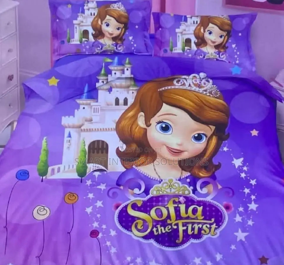 Purple Cartoon Themed Kids Duvet