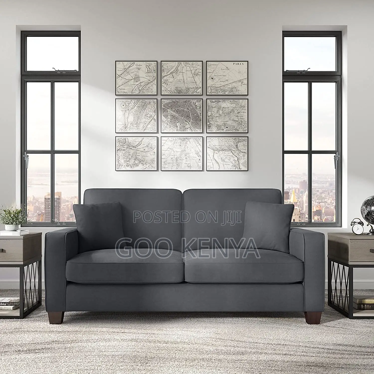 Home Sofa; Contemporary 2-Seater Loveseat Sofa Set
