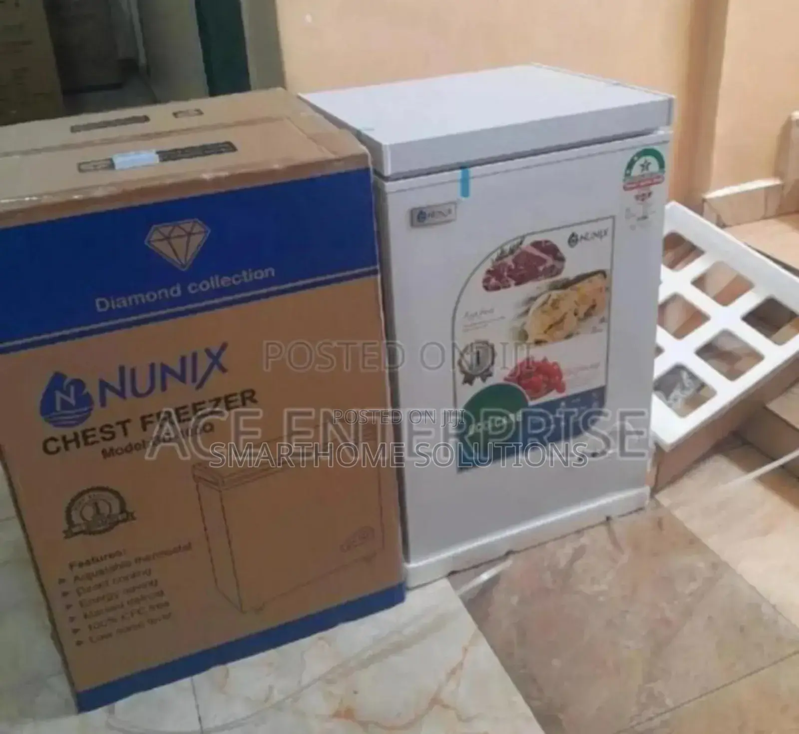 Color White- Nunix1 100litres Freezer. 1