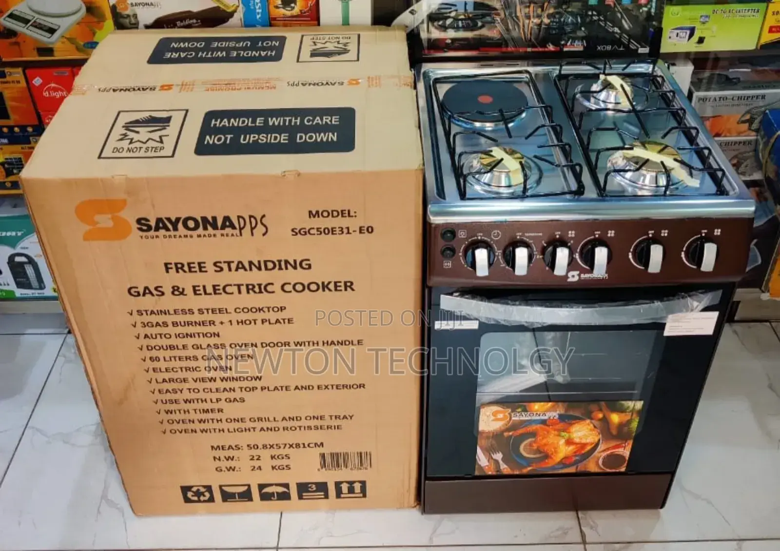 Sayona Standing Cooker 3g+1e. Electric Oven 50cm*50cm