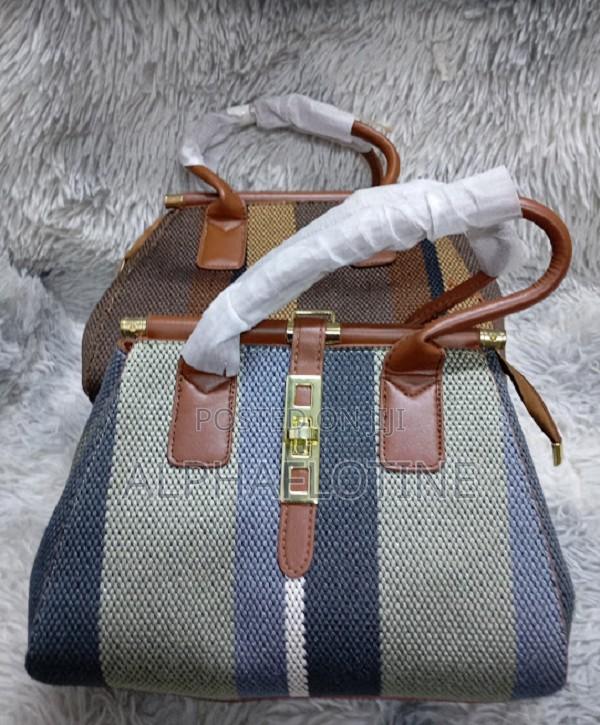 Canvas and Pu Leather Patchwork Handbag - thumbnail 2