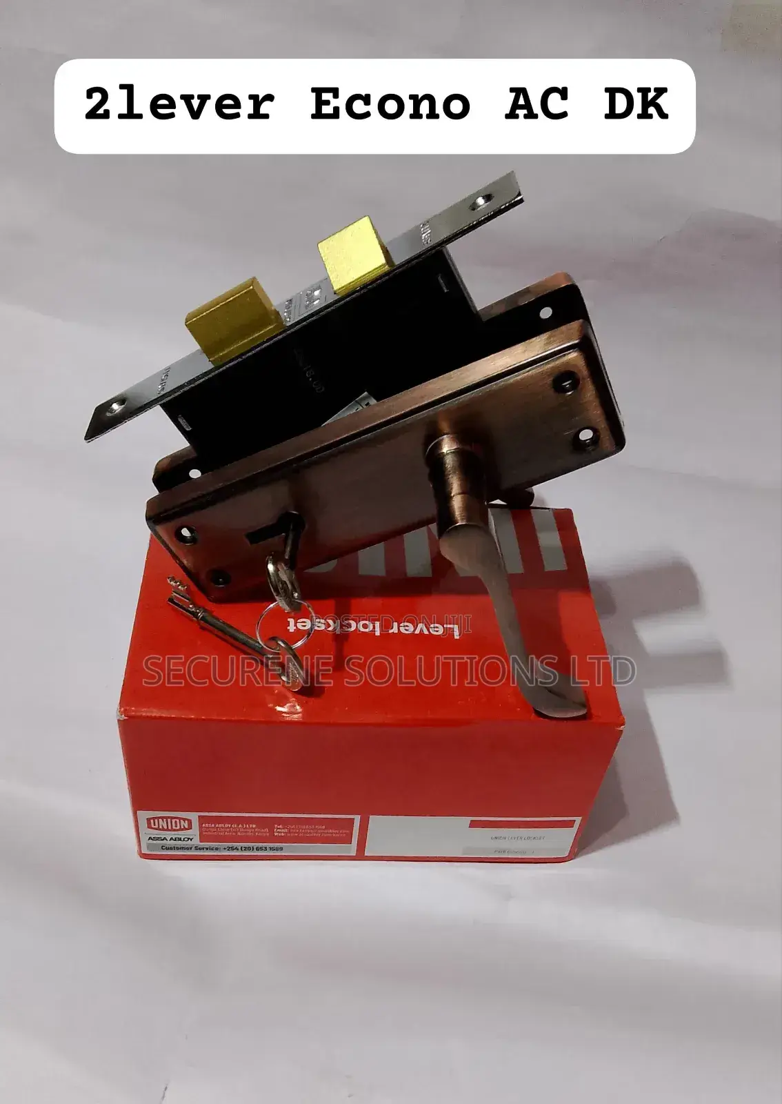 Union 2 Lever Lockset With a Scroll Handle,Econo Ac Dkmodel.