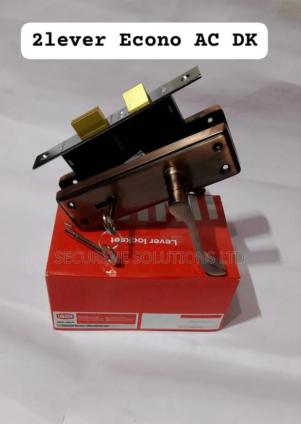 Union 2 Lever Lockset With a Scroll Handle,Econo Ac Dkmodel. - main view