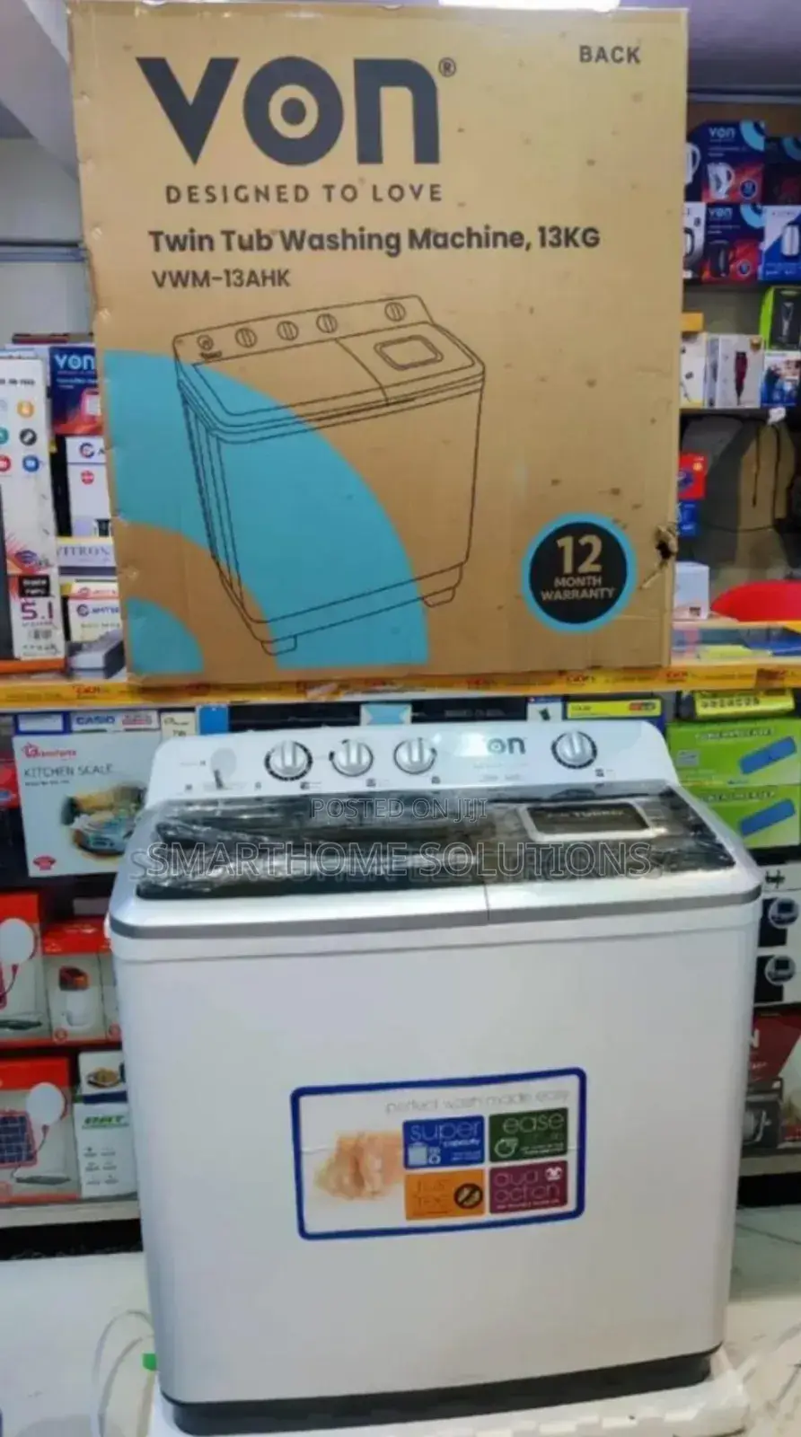 Heavy Duty - Von1 Washing Machine 13kgs. Brand New