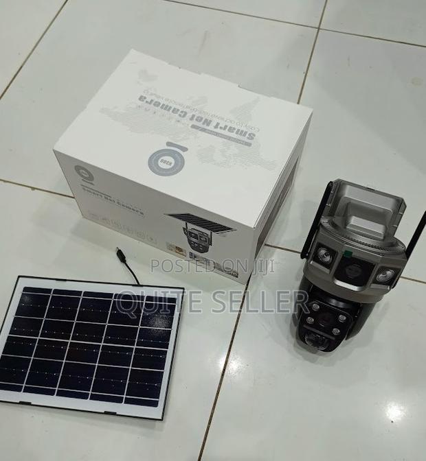Classic Wifi Solar Powered CCTV Camera With Double Lens- Use V380 Pro