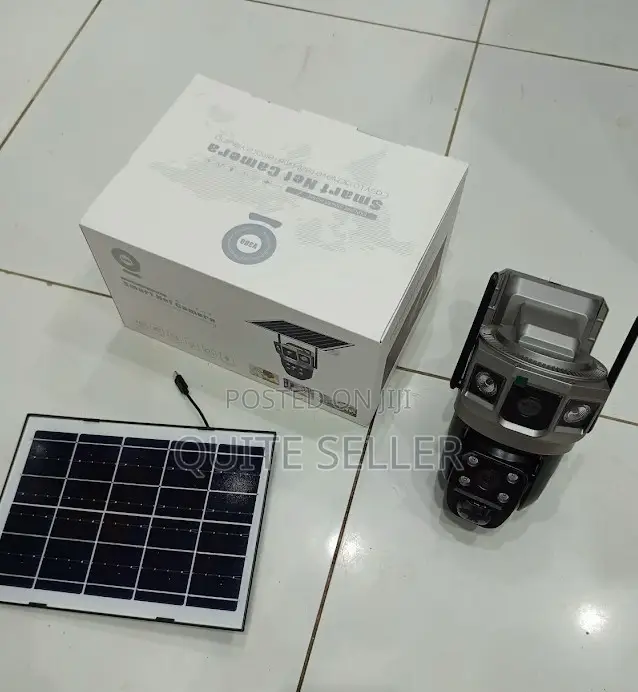 Classic Wifi Solar Powered CCTV Camera With Double Lens- Use V380 Pro