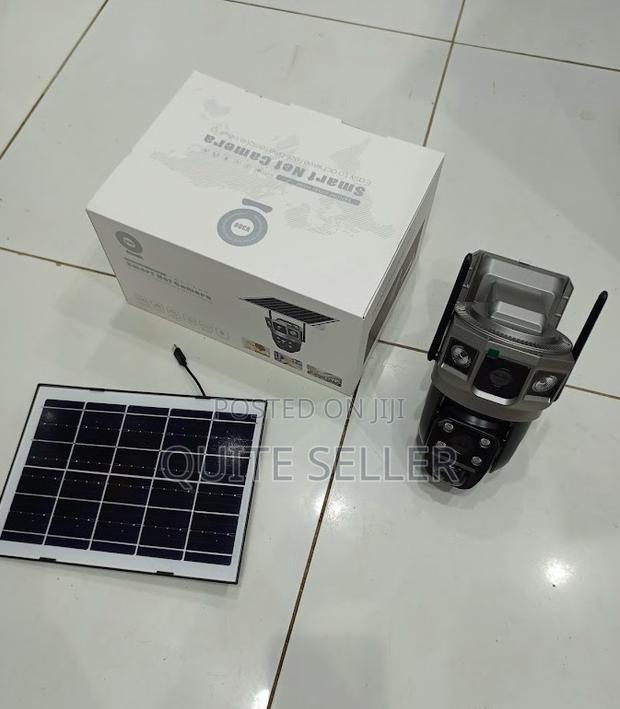 New V380 Pro Dual Wifi Solar Camera – 4mp+4mp PTZ With Motion Tracking