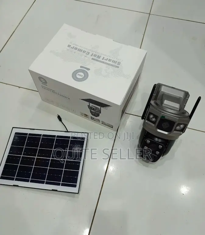 New V380 Pro Dual Wifi Solar Camera – 4mp+4mp PTZ With Motion Tracking