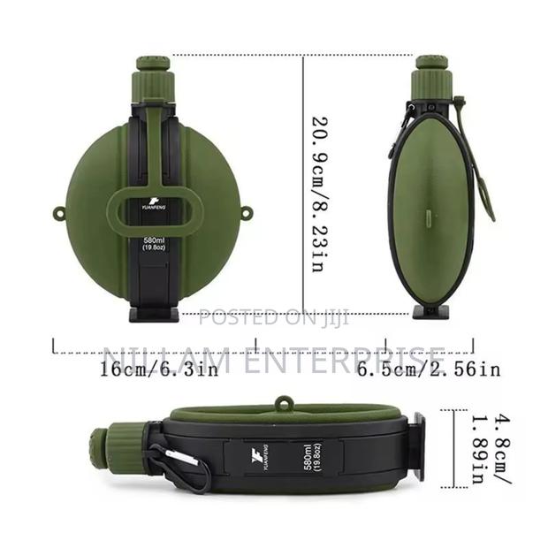 1pc Foldable Silicone Water Bottle - thumbnail 3