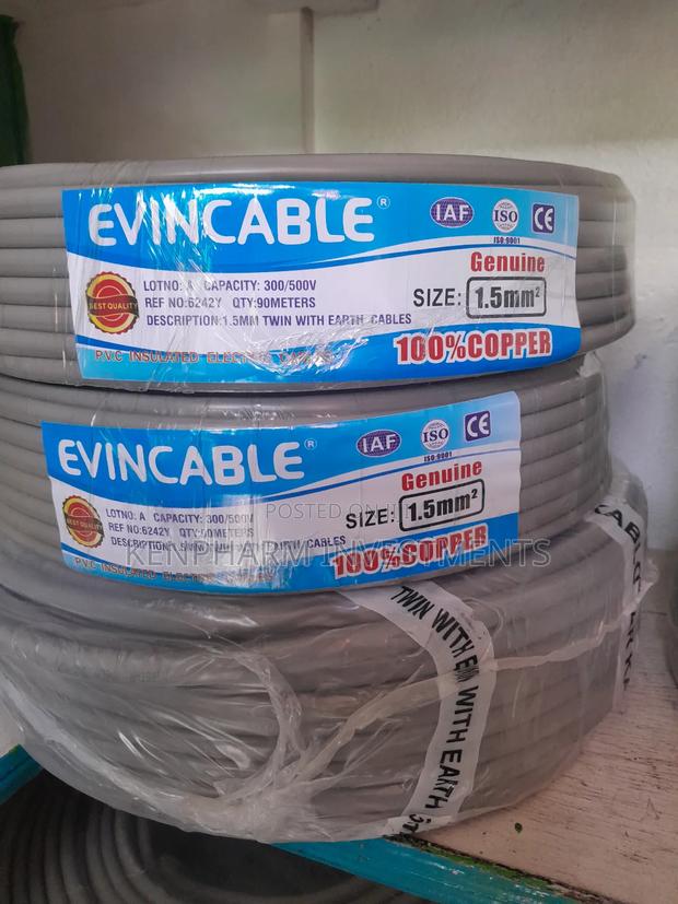 Copper Cable 1.5mm Twin With Earth, Evincable, Evn9205