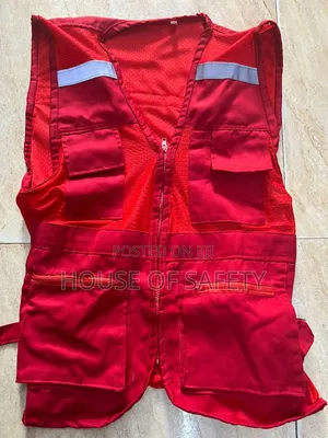 Red Reflective Vest With Highly Visible