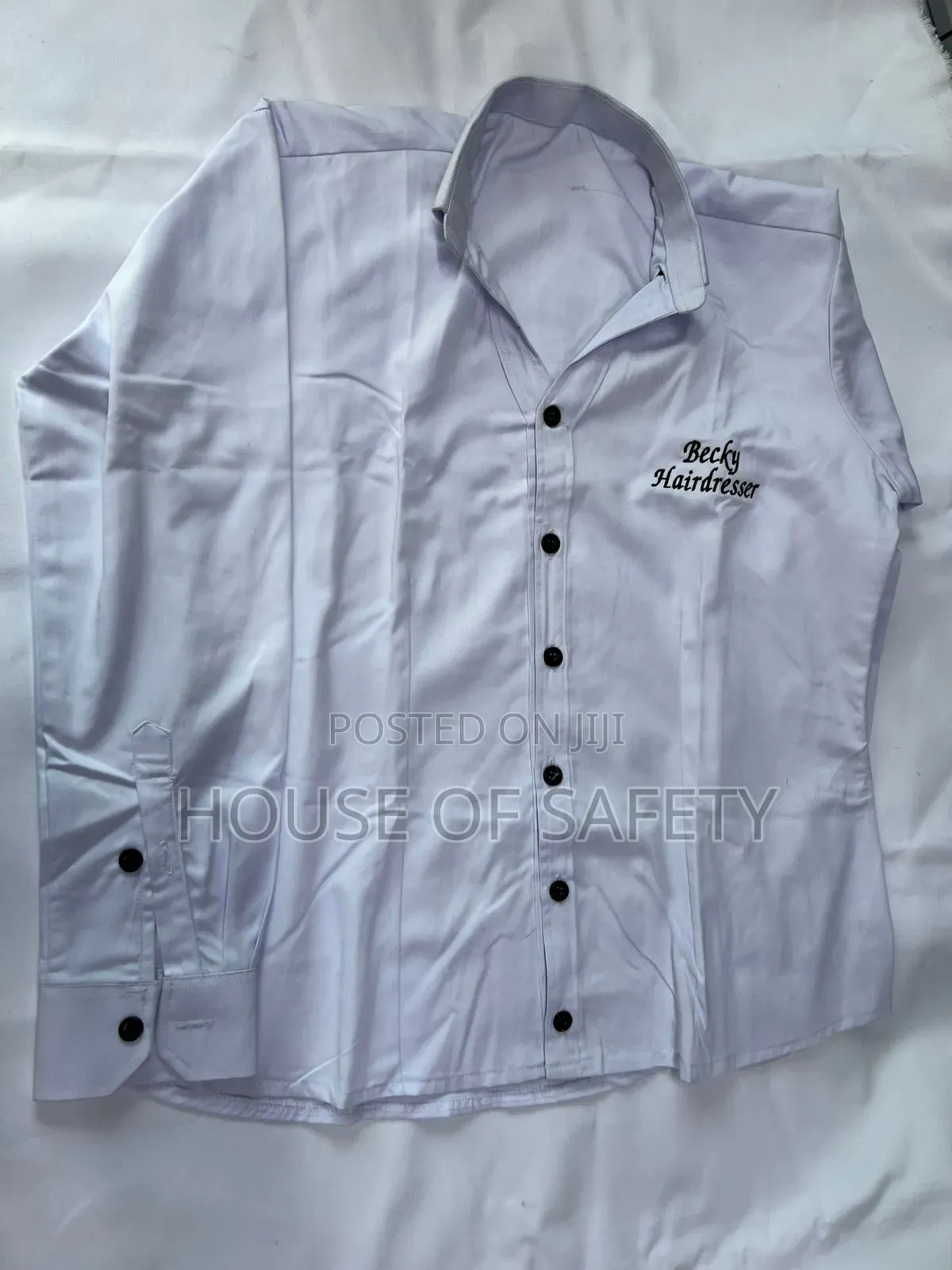 White and Black Buttons Blouse
