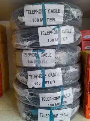 Telecommunication Cable, Telephone Cable, Black, 100 Meters
