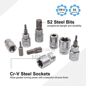 34pcs Torx Bit Socket Set, Star T10-T60 , E-Torx E4-E20 Sockets